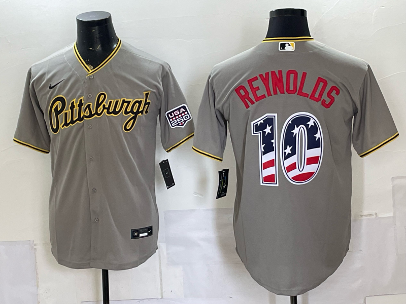 Men Pittsburgh Pirates #10 Bryan Reynolds grey MLB Nike 07150013